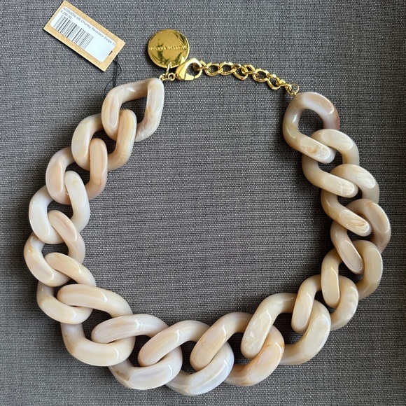 $200 RARE VANESSA BARONI CHUNKY NECKLACE - BEIGE - Picture 4 of 7